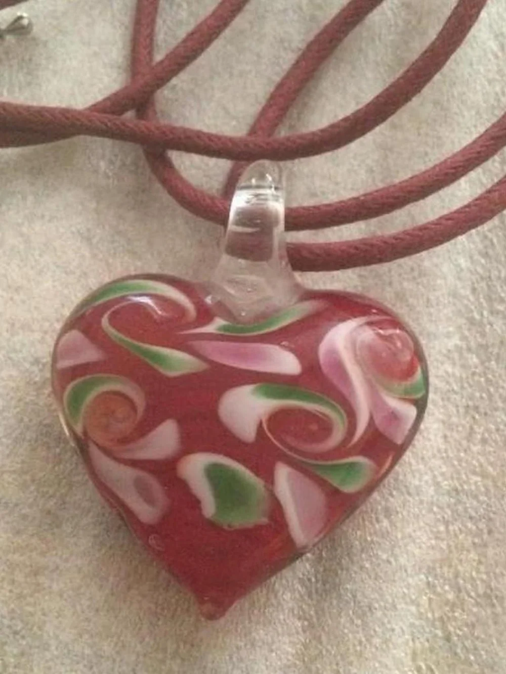 Art Glass Heart Necklace